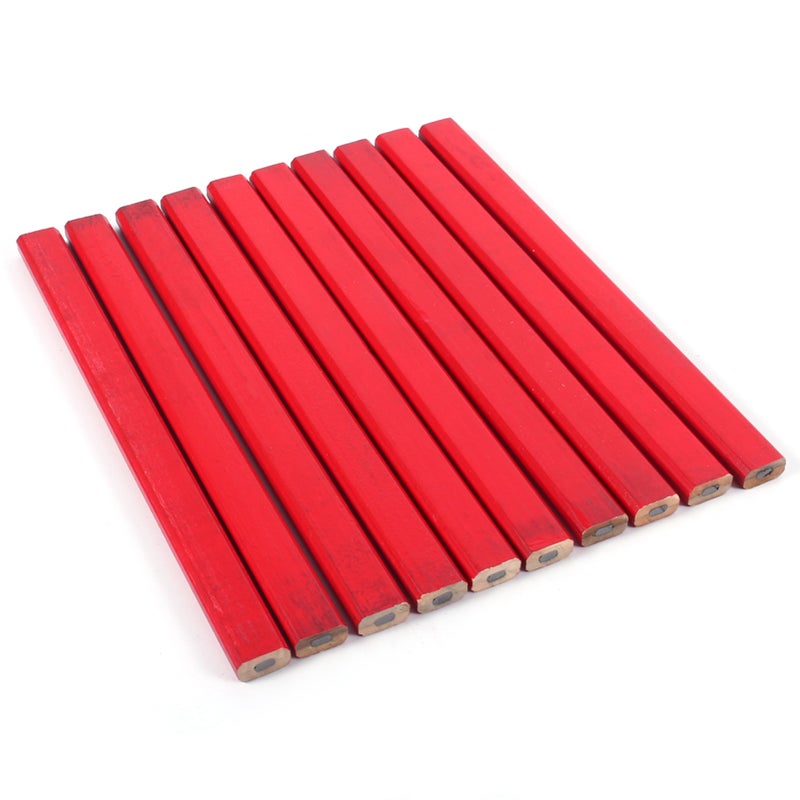 Carpenter Pencil: 8-Sided Wooden Body, Thick Break-Resistant Core, Easily Sharpened - Bright Red Carpenter Pencil for Construction Workers, Woodworkers, DIY Enthusiasts - Image 3