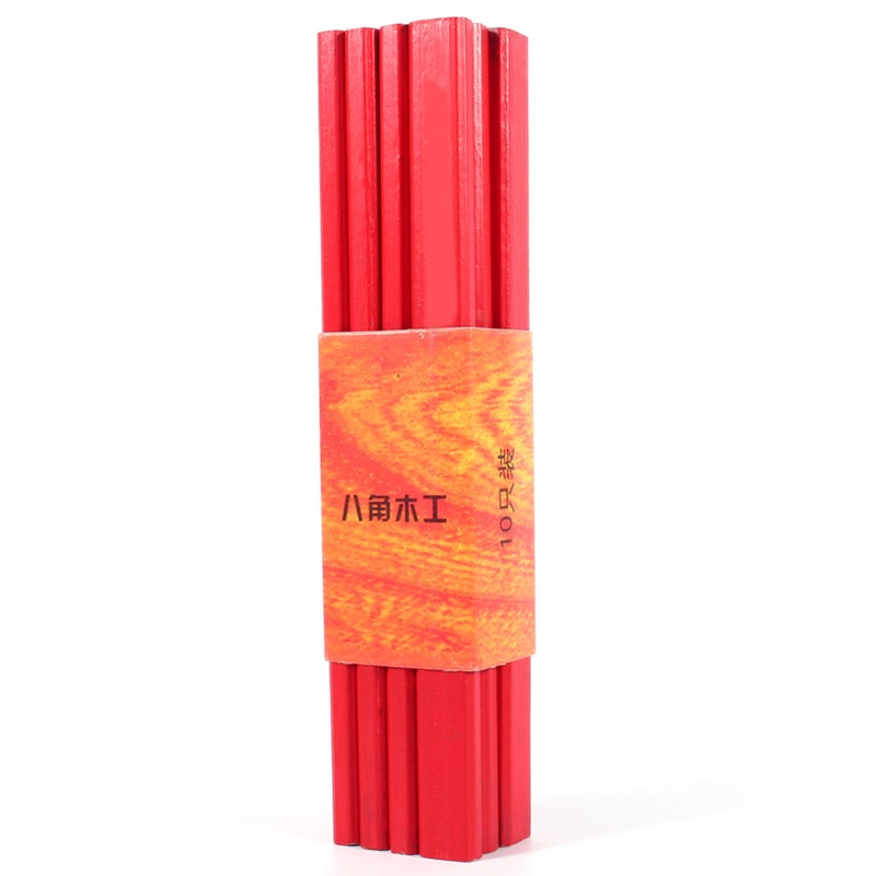 Carpenter Pencil: 8-Sided Wooden Body, Thick Break-Resistant Core, Easily Sharpened - Bright Red Carpenter Pencil for Construction Workers, Woodworkers, DIY Enthusiasts - Image 2