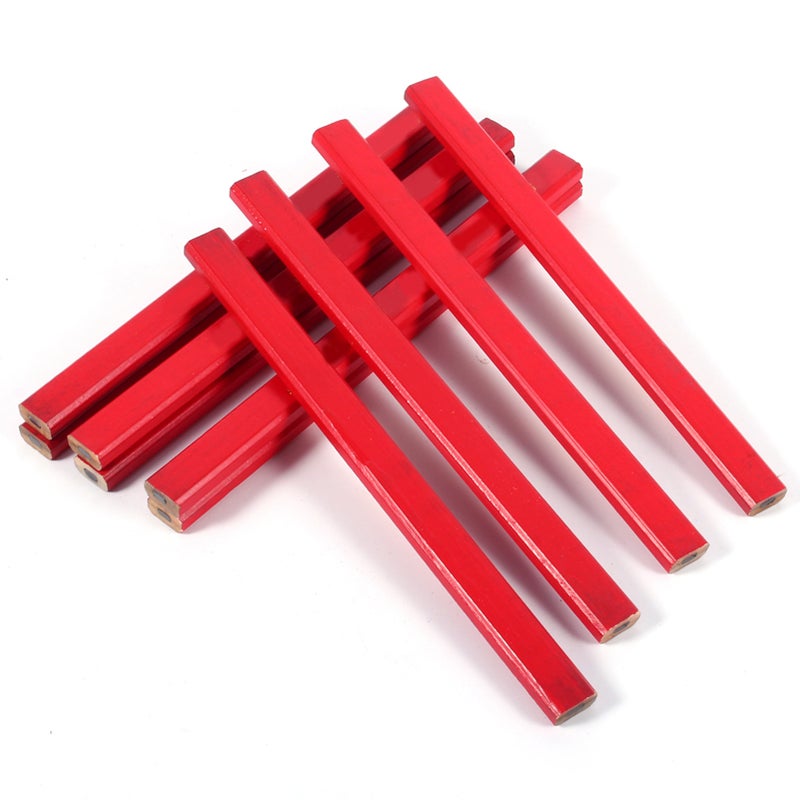 Carpenter Pencil: 8-Sided Wooden Body, Thick Break-Resistant Core, Easily Sharpened - Bright Red Carpenter Pencil for Construction Workers, Woodworkers, DIY Enthusiasts - Image 4