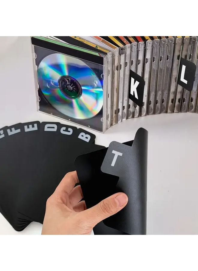 26 قطعة فاصل أسود من الألف إلى الياء من البلاستيك متين منظم رف الكتب المكتبي - Image 4