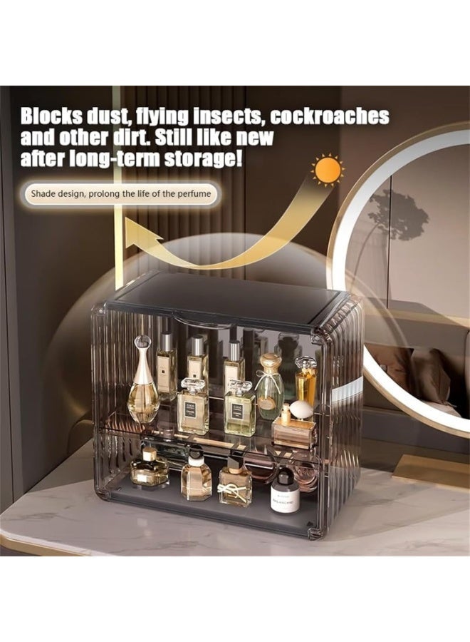Makeup organizer, transparent perfume cabinet, can store cosmetics, skin care products, lipstick, perfume or decorations，Suitable for Dressing Tables, Bathrooms and Office Desks. (Black) - Image 4