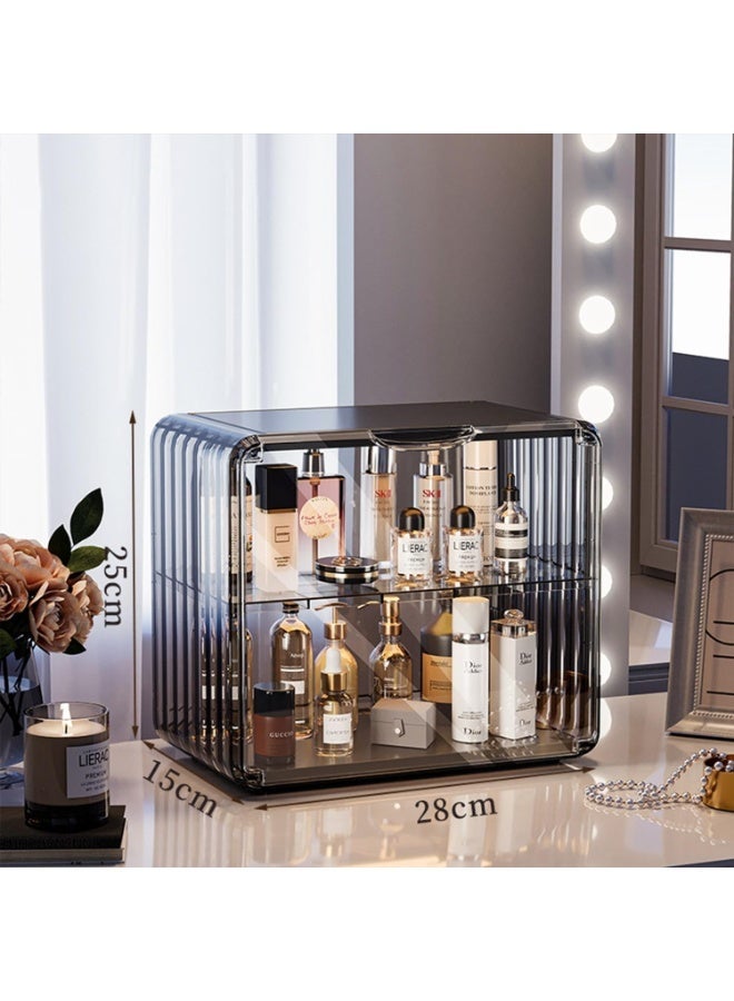 Makeup organizer, transparent perfume cabinet, can store cosmetics, skin care products, lipstick, perfume or decorations，Suitable for Dressing Tables, Bathrooms and Office Desks. (Black) - Image 5