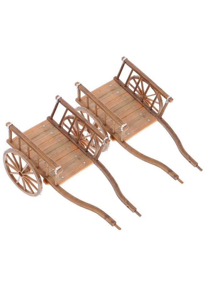 ستوبوك عربة مزرعة مصغرة من ستوبوك، قطعتان، نموذج بيت دمية، عربات يد مصغرة، عربة محاكاة، زينة للمناظر الطبيعية، عربة قديمة، أدوات مزرعة، ألعاب - Image 1