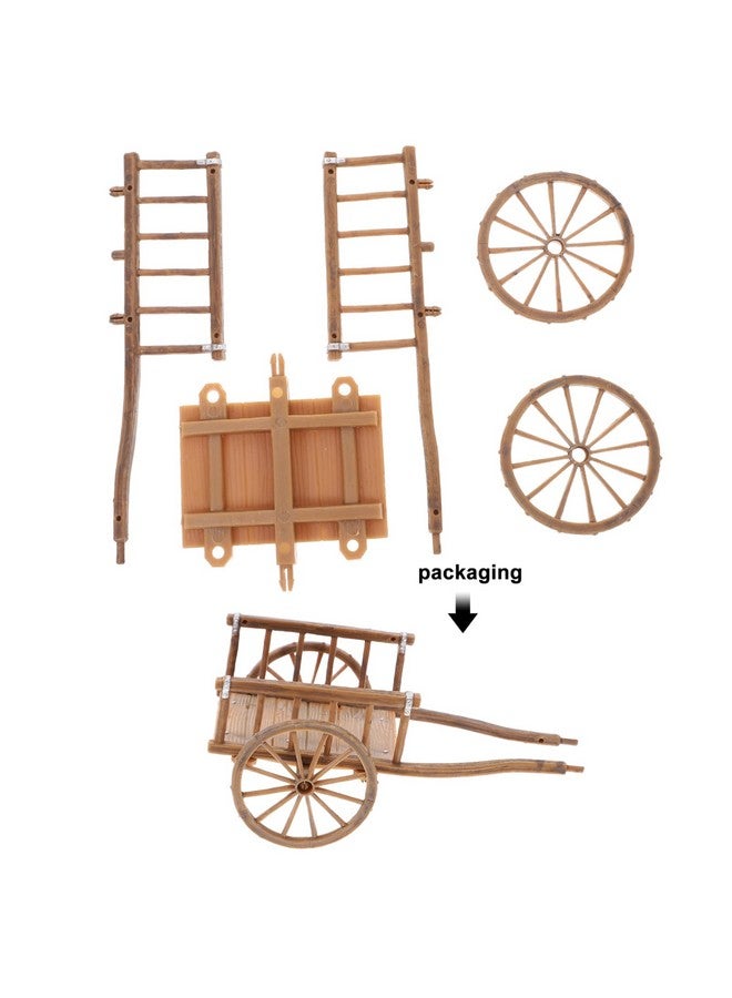 ستوبوك عربة مزرعة مصغرة من ستوبوك، قطعتان، نموذج بيت دمية، عربات يد مصغرة، عربة محاكاة، زينة للمناظر الطبيعية، عربة قديمة، أدوات مزرعة، ألعاب - Image 5