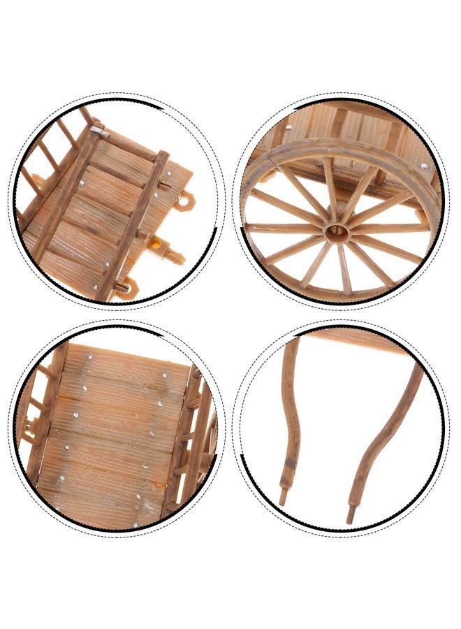 ستوبوك عربة مزرعة مصغرة من ستوبوك، قطعتان، نموذج بيت دمية، عربات يد مصغرة، عربة محاكاة، زينة للمناظر الطبيعية، عربة قديمة، أدوات مزرعة، ألعاب - Image 3