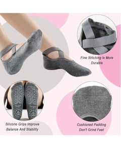 3 Pairs Yoga Socks for Women，Non-Slip Cotton Socks for Pilates Pure Barre Ballet Dance Socks （Pink，Black，Grey） - pzsku/Z8A255364D2F5A05BDD72Z/45/_/1733991731/a44eb6ea-f843-42de-aee3-0a5cb9aa6d38