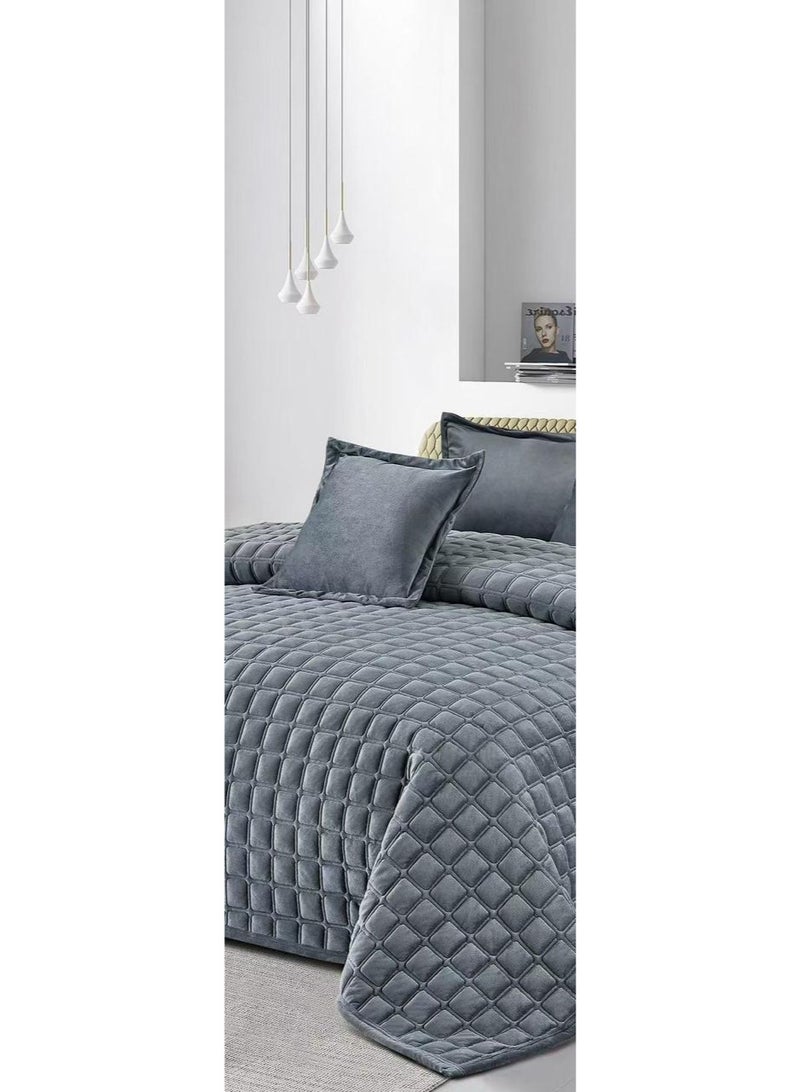 مينجلي مفرش سرير نفر ونص سادة مضغوط صيفي يتكون من 4 قطع ليمنحك صيف منعش مقاس 170*210 سم - Image 4