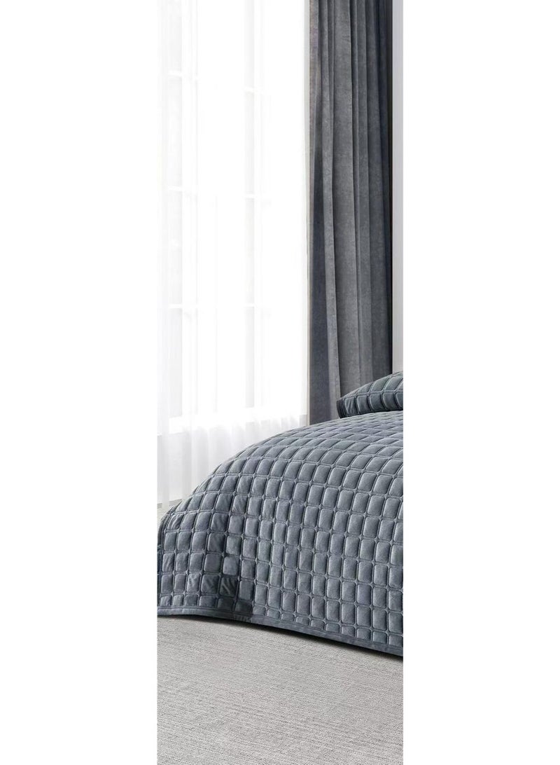 مينجلي مفرش سرير نفر ونص سادة مضغوط صيفي يتكون من 4 قطع ليمنحك صيف منعش مقاس 170*210 سم - Image 3