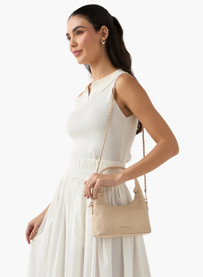 فلورا بيلا من شو إكسبرس Weave Textured Shoulder Bag with Zip Closure