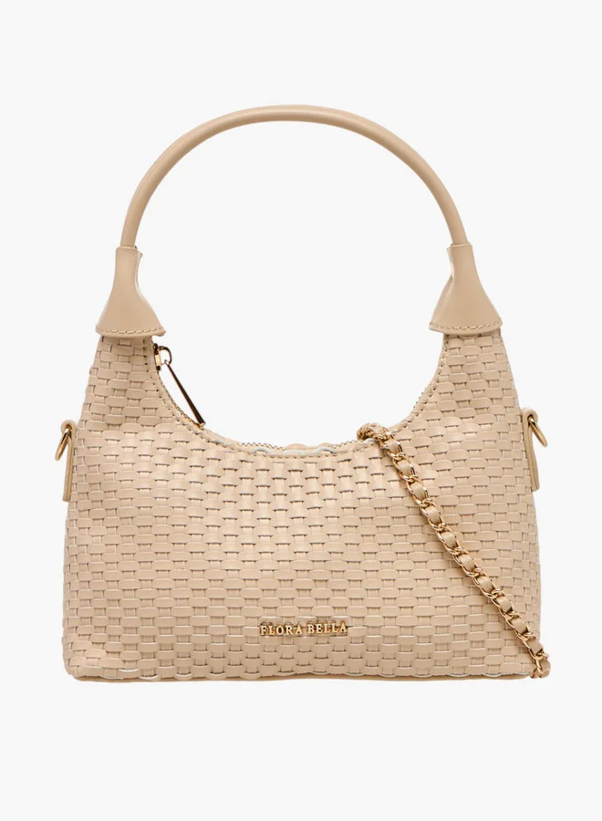 فلورا بيلا من شو إكسبرس Weave Textured Shoulder Bag with Zip Closure