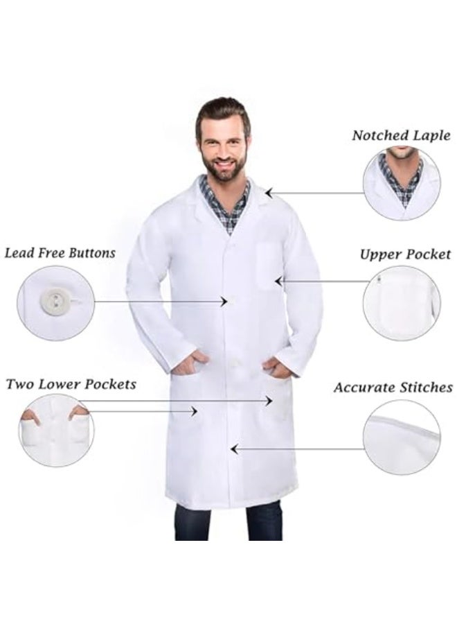 Dozen Unisex-adult Knee Length Long Lab Coat for Medical Srudents, Doctors and Pharmacy Staff Medical Scrubs Shirt,Size-M - Image 2