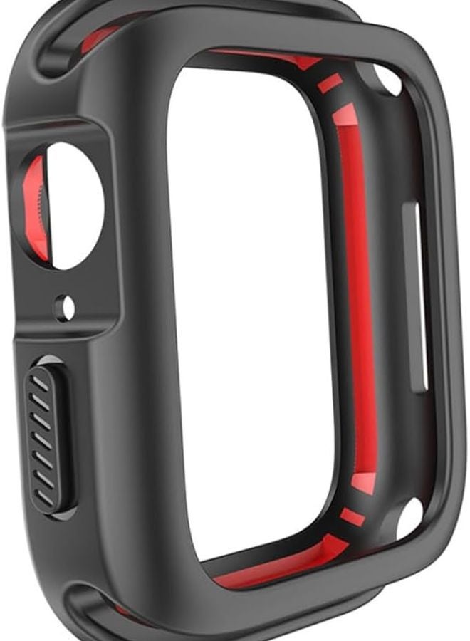 Silicone Protective Case Cover for Watch Lightweight Soft Black Red - Image 1
