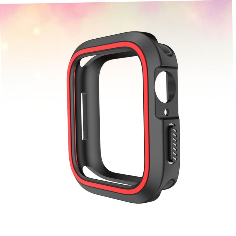 Silicone Protective Case Cover for Watch Lightweight Soft Black Red - Image 4