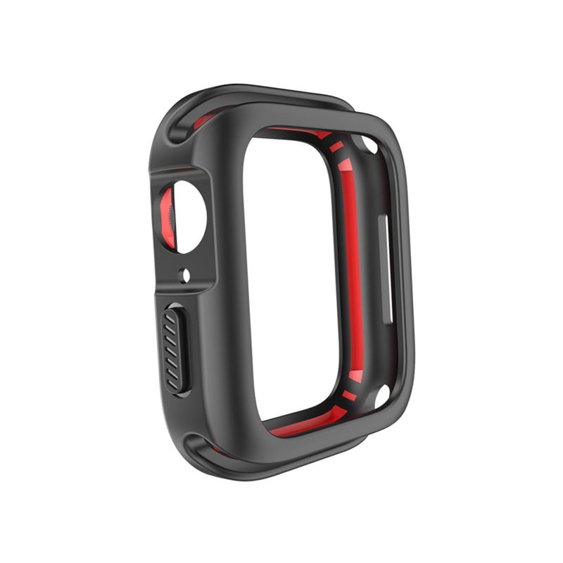 Silicone Protective Case Cover for Watch Lightweight Soft Black Red - Image 2