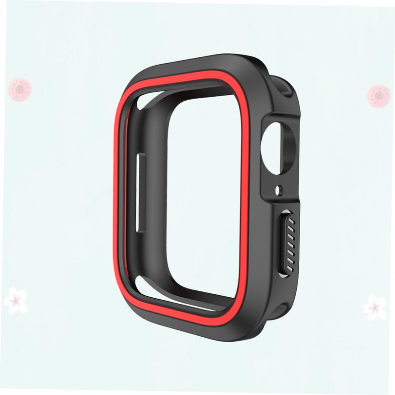 Silicone Protective Case Cover for Watch Lightweight Soft Black Red - Image 3