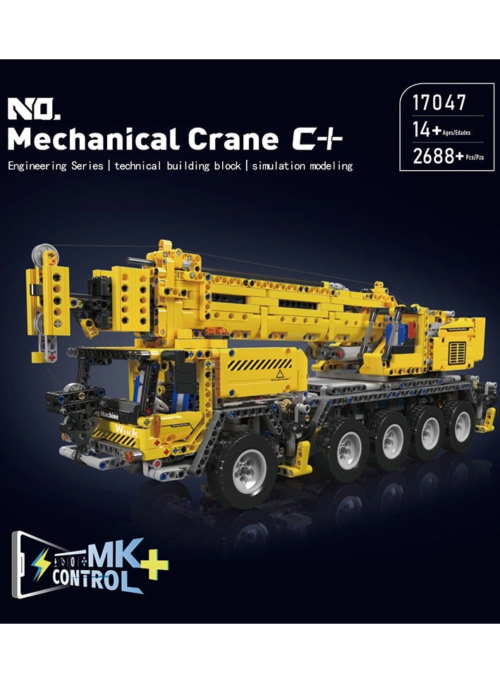 mould king crane construction set, heavy Starting machine building kit，remote control engineering vehicle building kit model, DIY construction toy，collection/exhibition, suitable for adults、Gifts for boys and girls、 2688 pieces,14+Mould King 17047  - Image 4