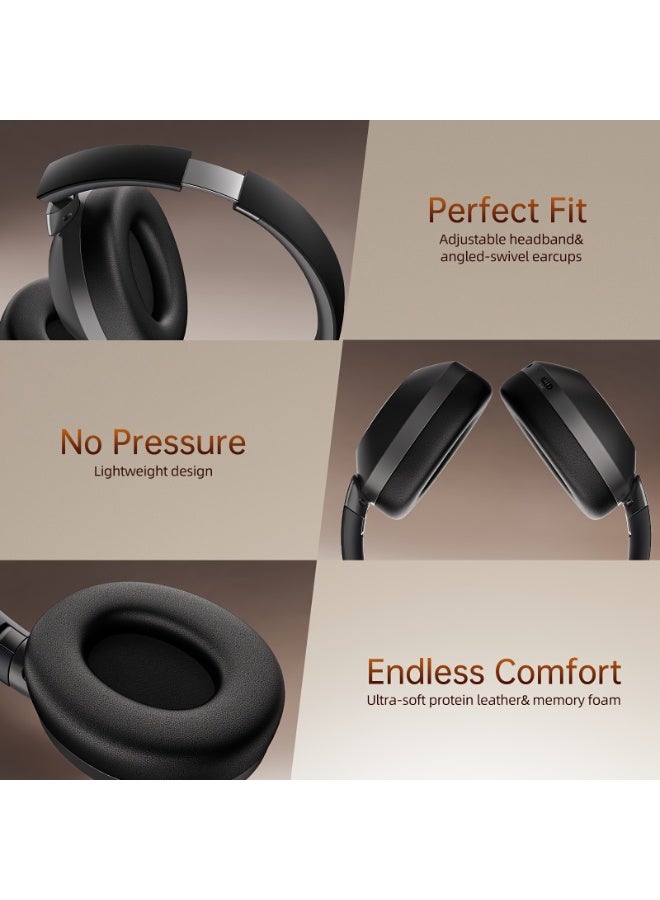 سماعات رأس لاسلكية مضادة للضوضاء مع صوت جهير عالي الدقة - سماعات رأس رياضية لاسلكية، وسائد أذن ناعمة، شحن سريع، كابل 3.5 ملم، متوافقة مع أنظمة iOS/Android. - Image 3