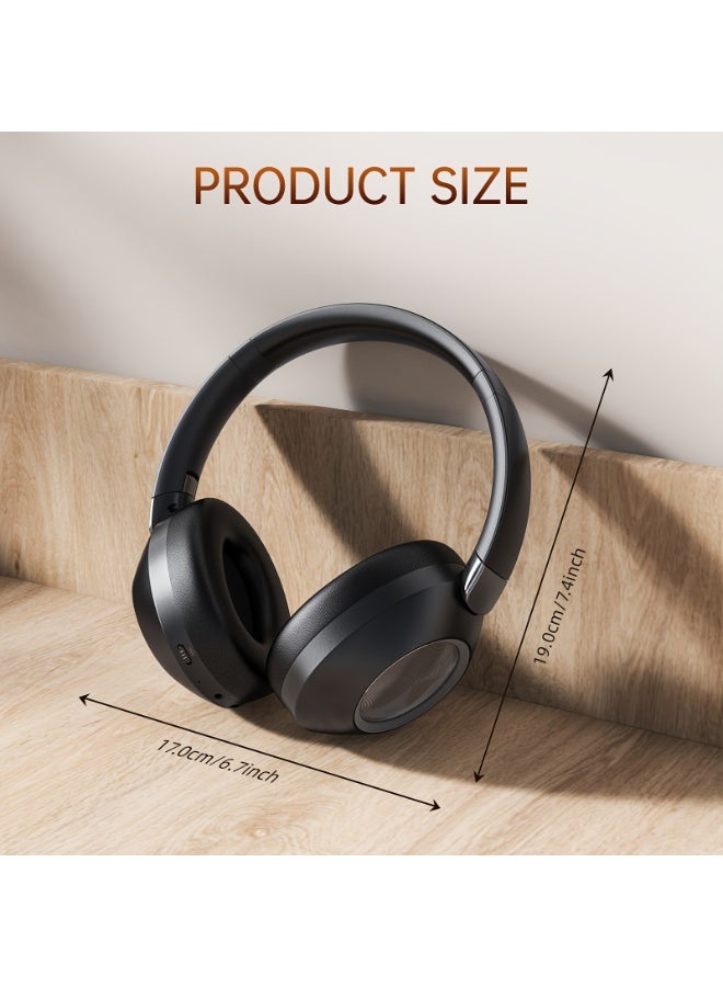 سماعات رأس لاسلكية مضادة للضوضاء مع صوت جهير عالي الدقة - سماعات رأس رياضية لاسلكية، وسائد أذن ناعمة، شحن سريع، كابل 3.5 ملم، متوافقة مع أنظمة iOS/Android. - Image 2