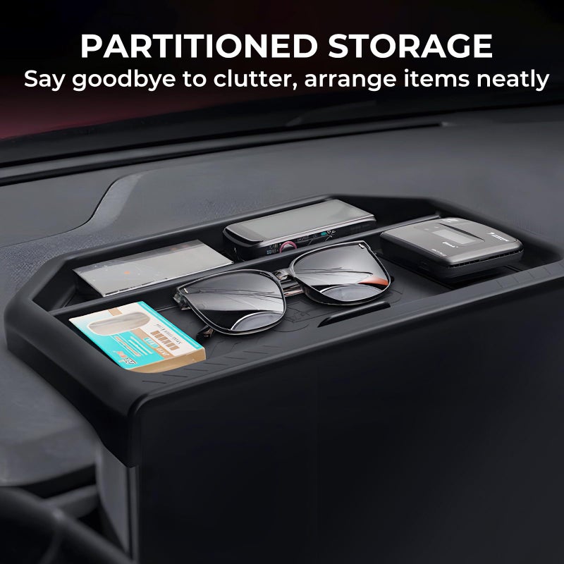 Katorn Dashboard Storage Tray Dash Organizer for Ford Maverick 2026 2025 (Only for 13.2 inch Screen), Interior Accessories Center Console Behind Screen Storage Box for 2025-2026 Maverick, Black - Image 4