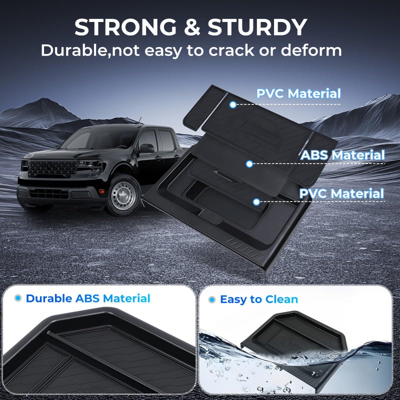 Katorn Dashboard Storage Tray Dash Organizer for Ford Maverick 2026 2025 (Only for 13.2 inch Screen), Interior Accessories Center Console Behind Screen Storage Box for 2025-2026 Maverick, Black - Image 5