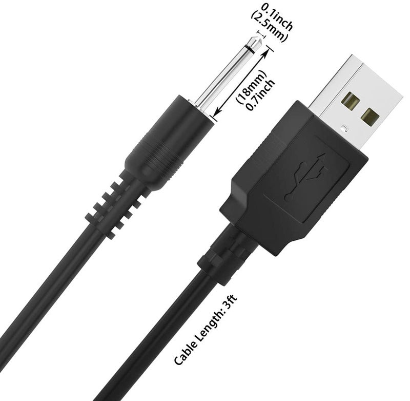 SCOVEE 3ft Replacement DC Charging Cable,2.5mm Charger Cord,USB DC Charger,USB to DC 2.5mm Fast Charger Cord Adapter - Image 2
