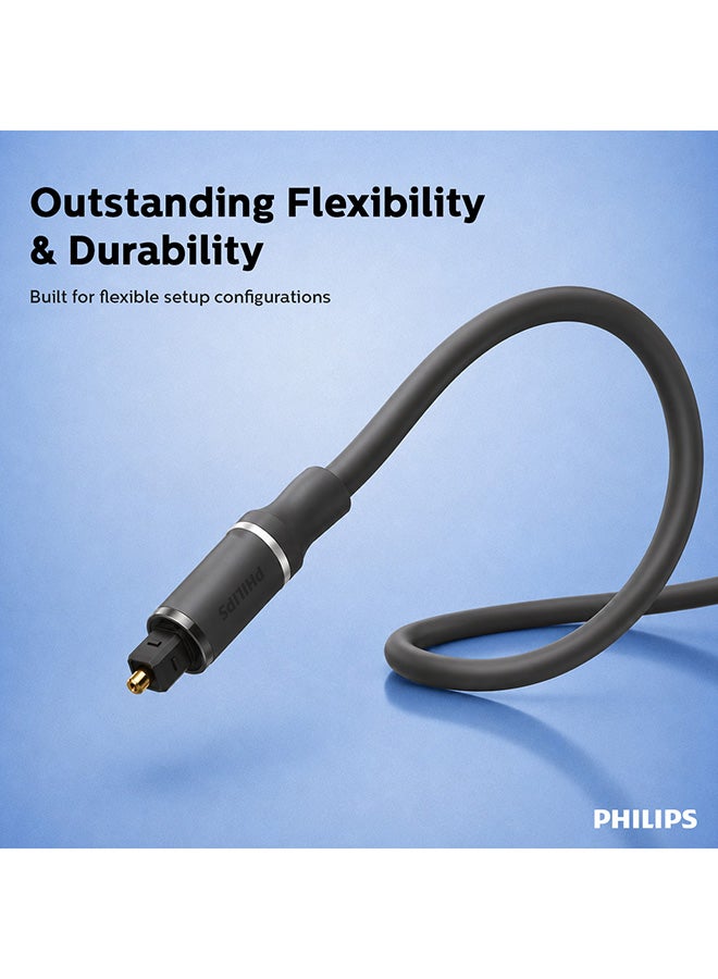 Philips Fiber Optic Audio Cable With Gold-Plated Connectors, High-Quality Digital Sound Transfer And Easy Installation - Grey - Image 5