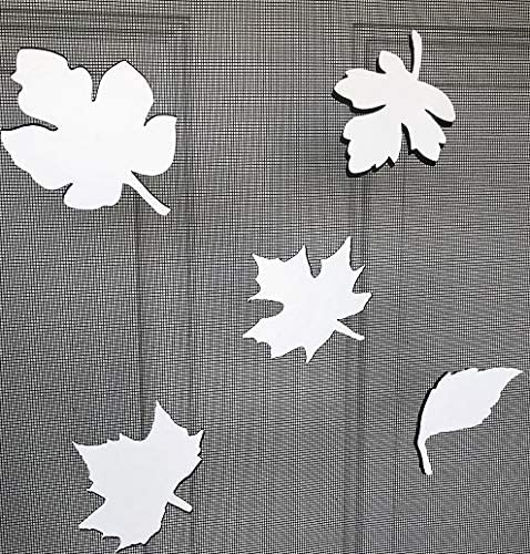 DCentral Falling Leaves Flexible Vinyl Screen Magnets DoubleSided Safety WhiteEasier to See Day  Night Helps to Stop Walking into Screens for NonRETRACTABLES Size Varies by Leaf Avg 4 x 4