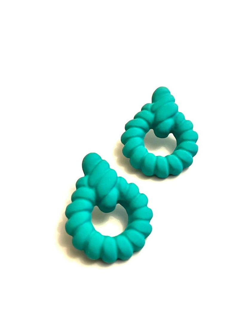 Trio Earrings Torquoise Tied rope earrings - Image 1