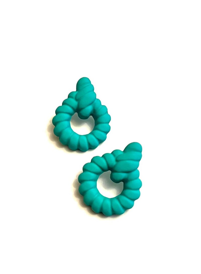 Trio Earrings Torquoise Tied rope earrings - Image 2