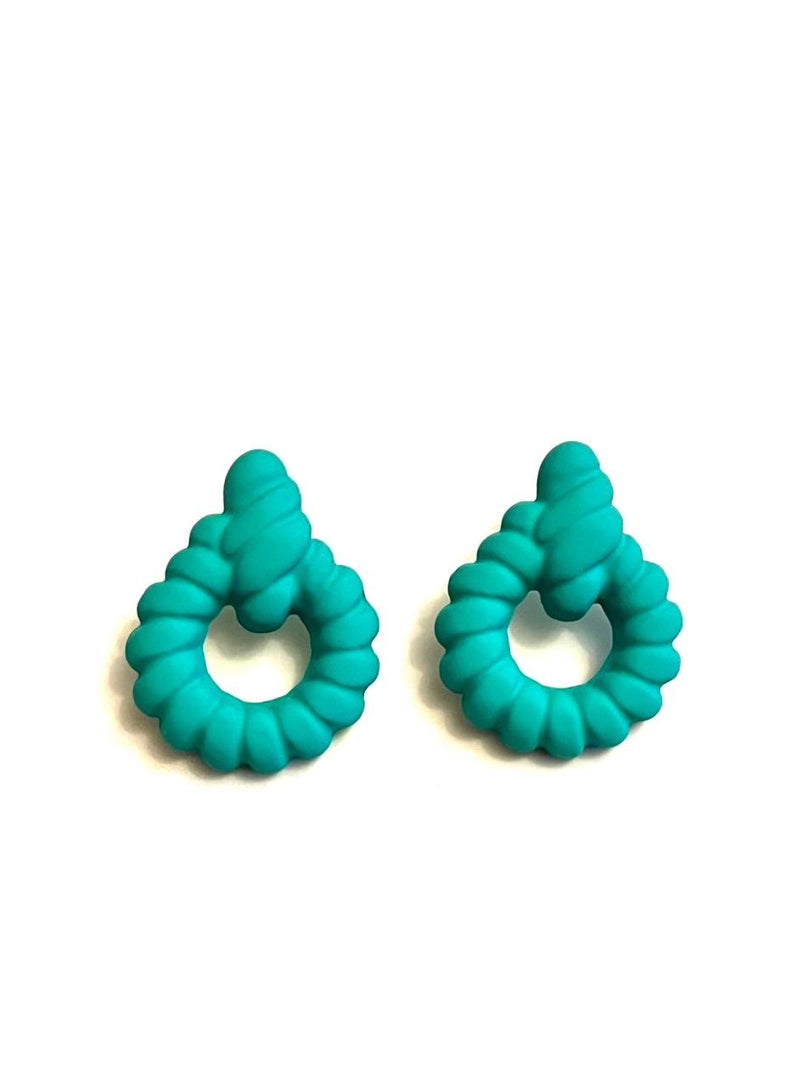 Trio Earrings Torquoise Tied rope earrings - Image 3