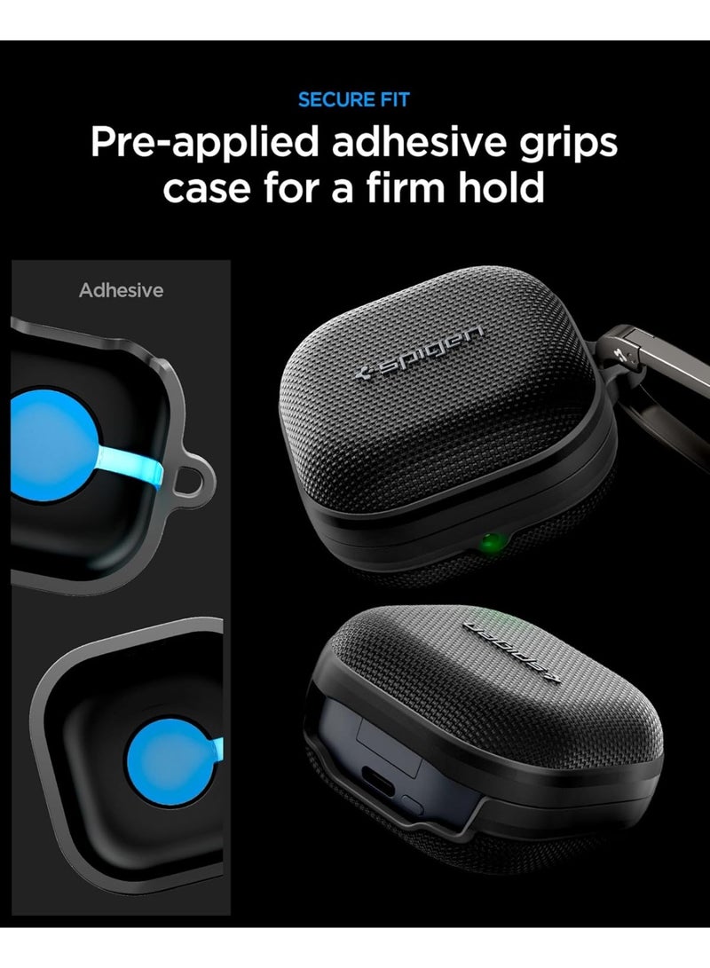 Spigen غطاء قماش فاخر لجهاز سامسونج جالكسي بودز4 / بودز 4 برو مع كارابينر (2026) - أسود - Image 5