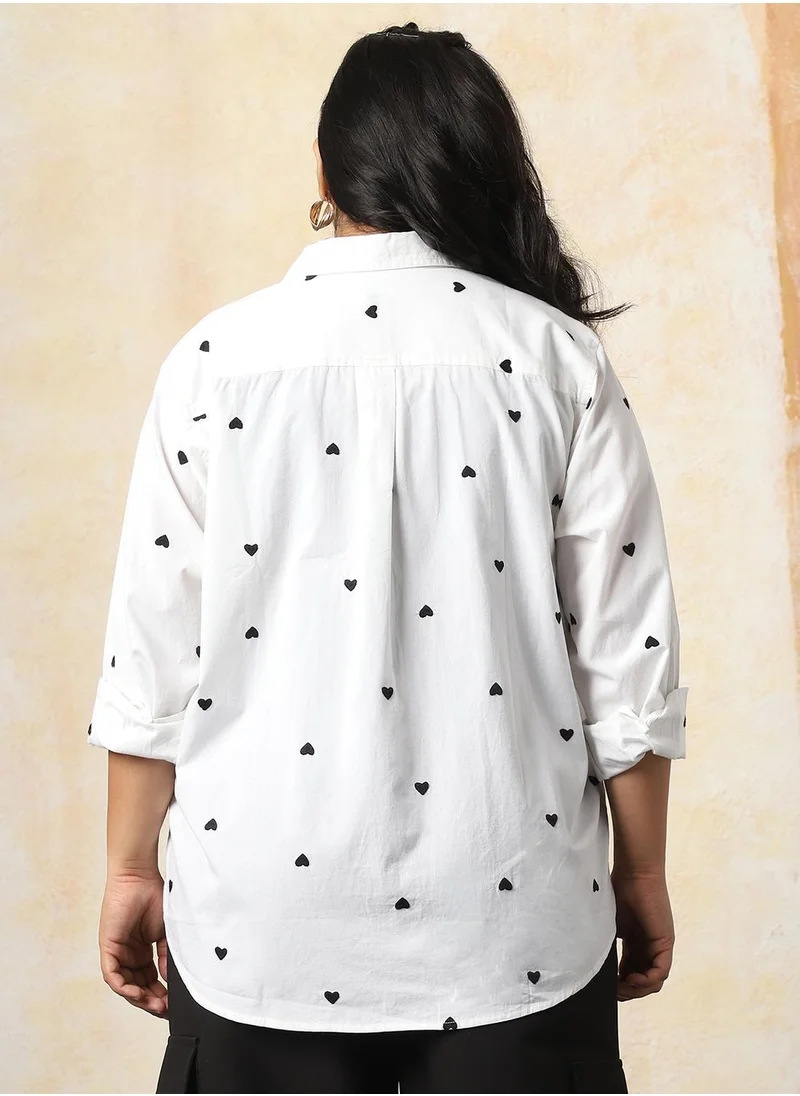 HIGH STAR Stay effortlessly stylish with this comfortable Multicolour Oversized Shirts Embroidered design crafted from 100% Cotton featuring Long Sleeves with Button closure.