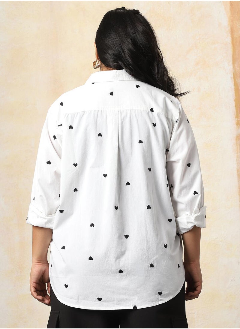 HIGH STAR - Stay effortlessly stylish with this comfortable Multicolour Oversized Shirts Embroidered design crafted from 100% Cotton featuring Long Sleeves with Button closure. - Image 1