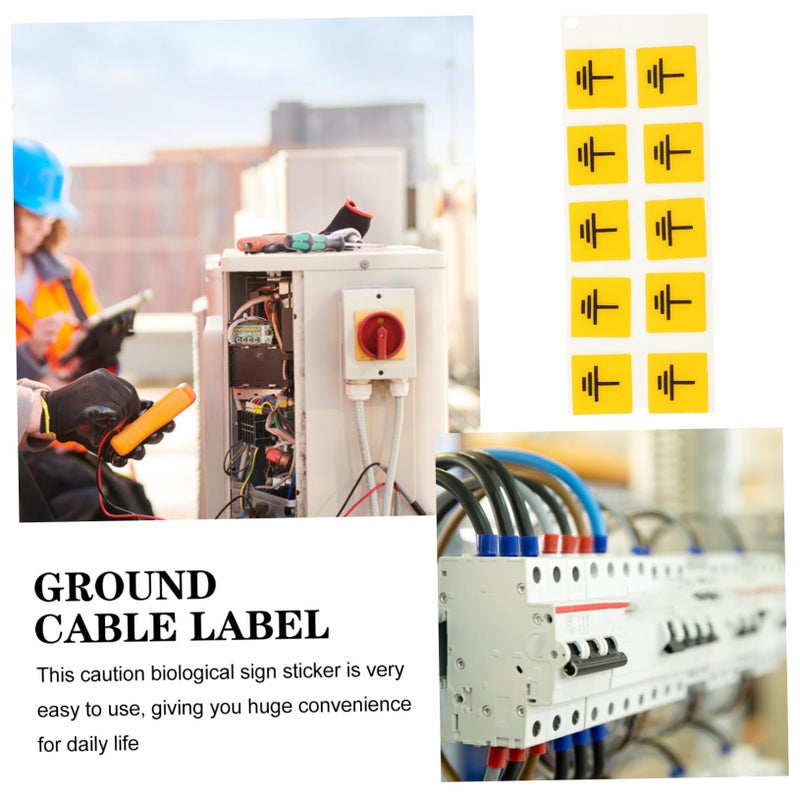 10pcs Grounding Safety Stickers Weatherproof Vinyl Warning Labels Electrical Equipment - Image 5