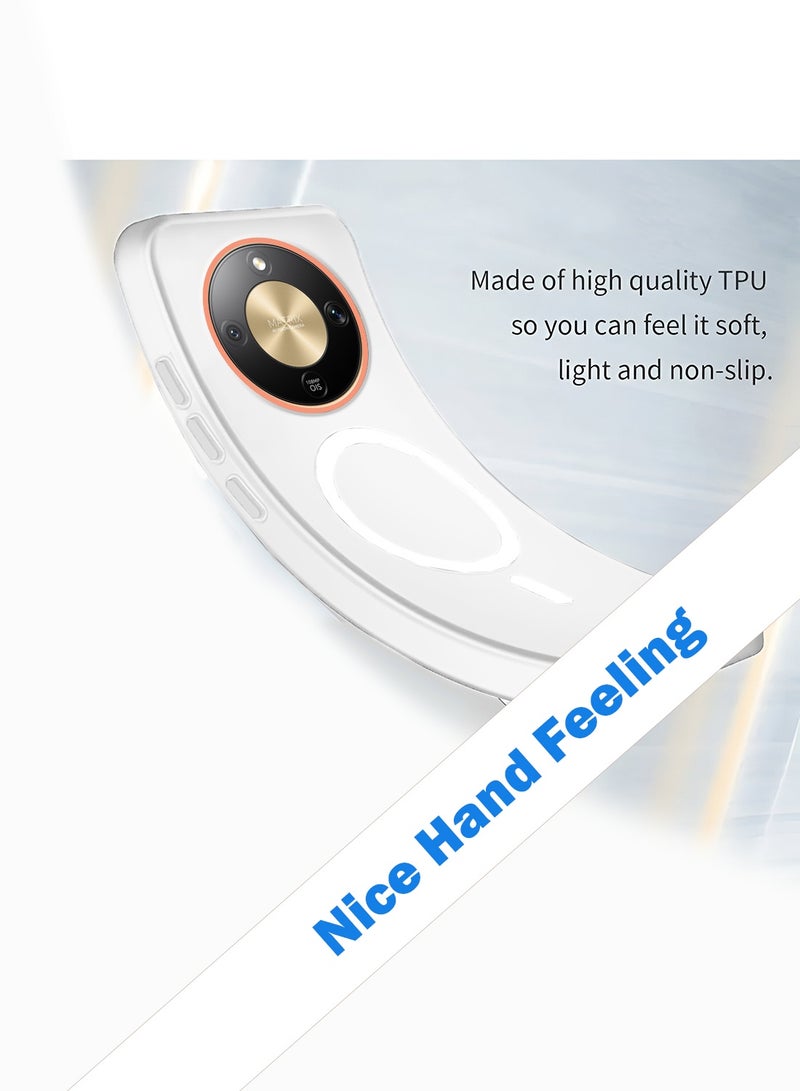 دبليو تيك غطاء حماية لهاتف Honor X9d / Honor X70 5G 2025، ناعم، هجين، شفاف، يدعم Magsafe مع شحن مغناطيسي، حواف مرتفعة للكاميرا، تصميم أنيق، اللون الأبيض (MCMPMN) - Image 3