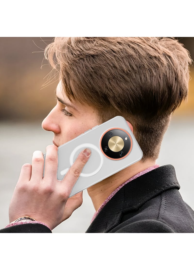 دبليو تيك غطاء حماية لهاتف Honor X9d / Honor X70 5G 2025، ناعم، هجين، شفاف، يدعم Magsafe مع شحن مغناطيسي، حواف مرتفعة للكاميرا، تصميم أنيق، اللون الأبيض (MCMPMN) - Image 5