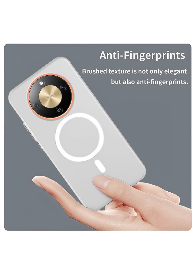 دبليو تيك غطاء حماية لهاتف Honor X9d / Honor X70 5G 2025، ناعم، هجين، شفاف، يدعم Magsafe مع شحن مغناطيسي، حواف مرتفعة للكاميرا، تصميم أنيق، اللون الأبيض (MCMPMN) - Image 4