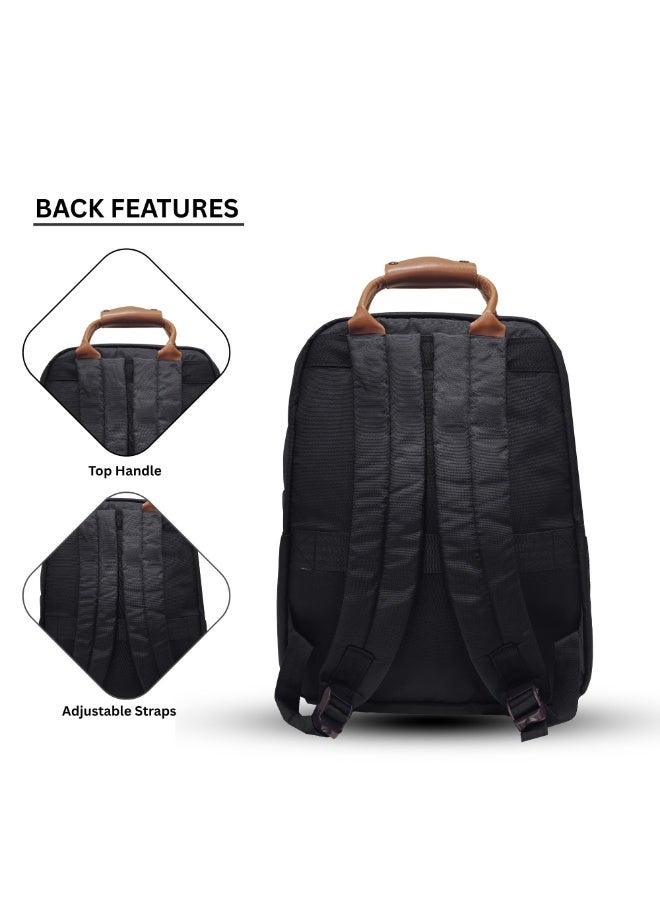TRACK GRIP Backpack + Pouch - Black | Laptop Backpack for Work & Travel | Lightweight Durable Backpack with Organized Storage | Comfortable Shoulder Straps | Everyday Carry Bag Set - Image 3