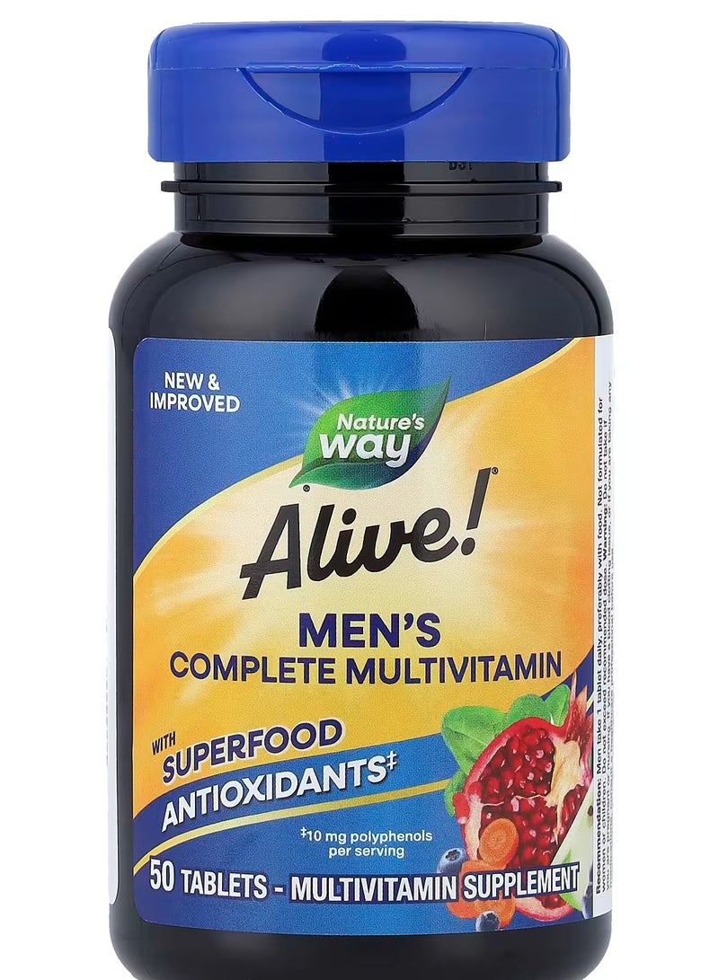 ناتشرز واي فيتامينات متعددة كاملة للرجال Alive!، 50 قرص - Image 2