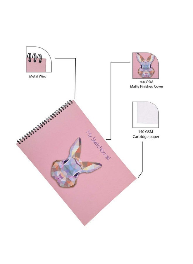 Papboo Rabbit - A4 Artist Sketch Book - Drawing Book, with Back Support- 140 GSM- 50 Pages- (Matte Finished Cover) - Image 4