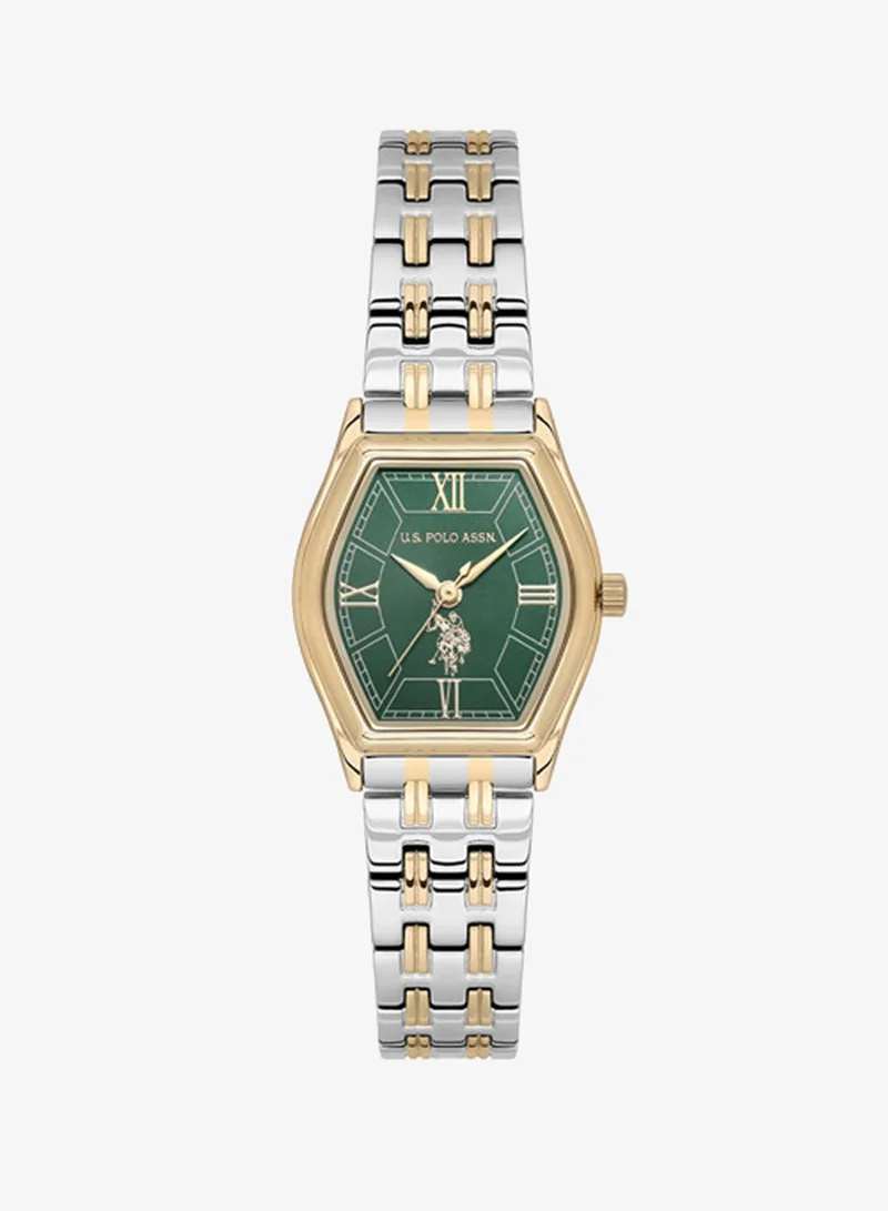 U.S. Polo Assn. New Stainless Steel Bracelet Quartz Analog Watch for Women, 25mm