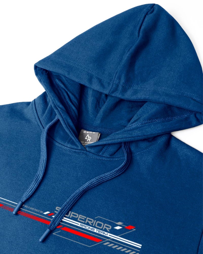 ADRO Hoodies for Men, 320 GSM Soft Cotton Hoodie Fabric, Long Lasting Printed Hoodie for Winter | Mens Hoodies | Sweatshirt for Men|H24-RAC-RB-L Royal Blue - Image 4