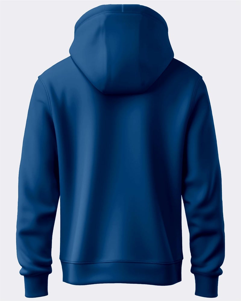 ADRO Hoodies for Men, 320 GSM Soft Cotton Hoodie Fabric, Long Lasting Printed Hoodie for Winter | Mens Hoodies | Sweatshirt for Men|H24-RAC-RB-L Royal Blue - Image 3