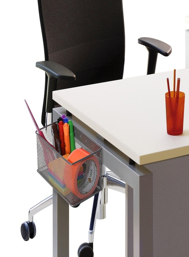 واي بي أم هوم سلة تخزين مغناطيسية من شبكة سلكية من YBM HOME، سلة مهملات، حاوية، صينية مكتب، منظم لوازم مكتبية فضي للثلاجة/فرن الميكروويف أو السطح المغناطيسي في المطبخ أو المكتب (1، متوسط) - Image 5