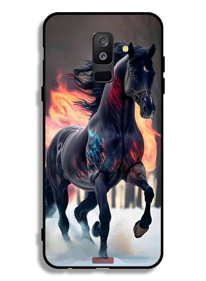Tolwak Samsung Galaxy A6 Plus (2018) Protective Case Cover Horse Hd - Image 1