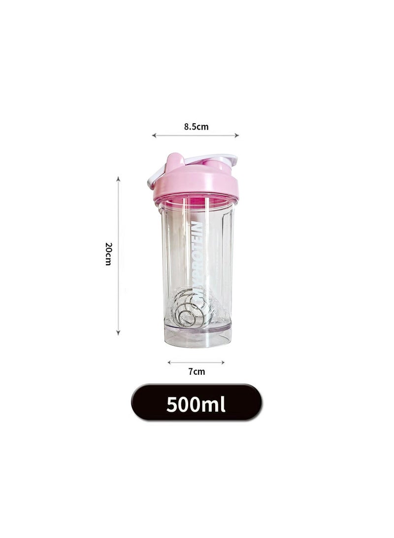 1-Piece 500ml Protein Shaker,Drinkware Shakering Mixer Cup Watter Bottle With Tick Marks - Image 3
