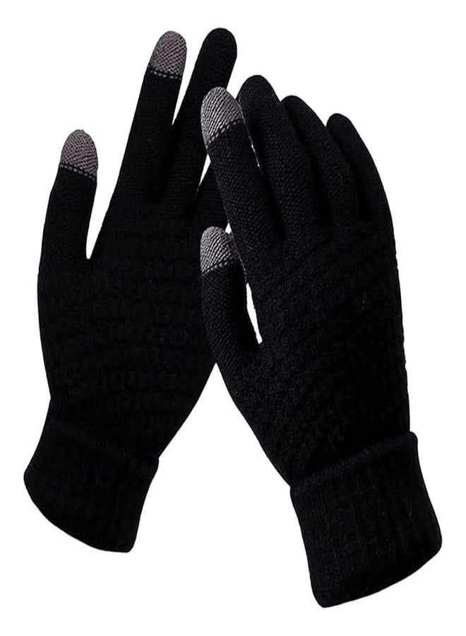 Creature Winter Knit Beanie Cap Hat Neck Warmer Scarf and Touchscreen Woolen Gloves Set for Men & Women (3 Piece) (BROWN) - Image 3