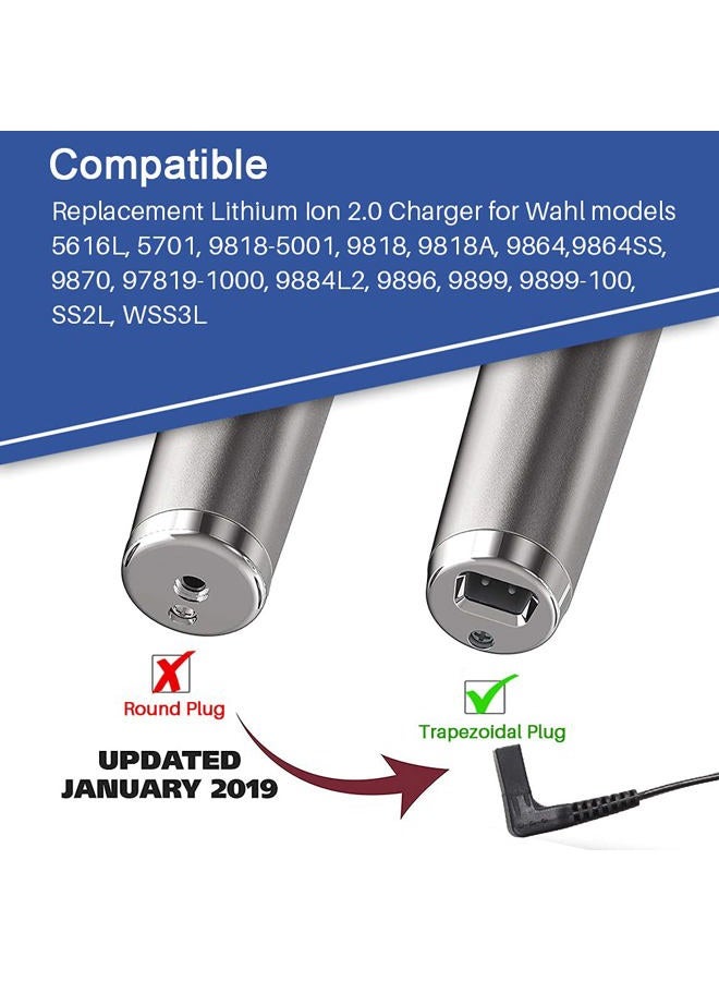 FouceClaus AC Power Adapter Charger for Wahl, Replacement Charger for Trimmer Models SS2L, WSS3L, 9818A, 5616L, 5701, 9818-5001, 9864, 9870, 9884L2, 9896, 9899 - Only Compatible for Listed Models - Image 2