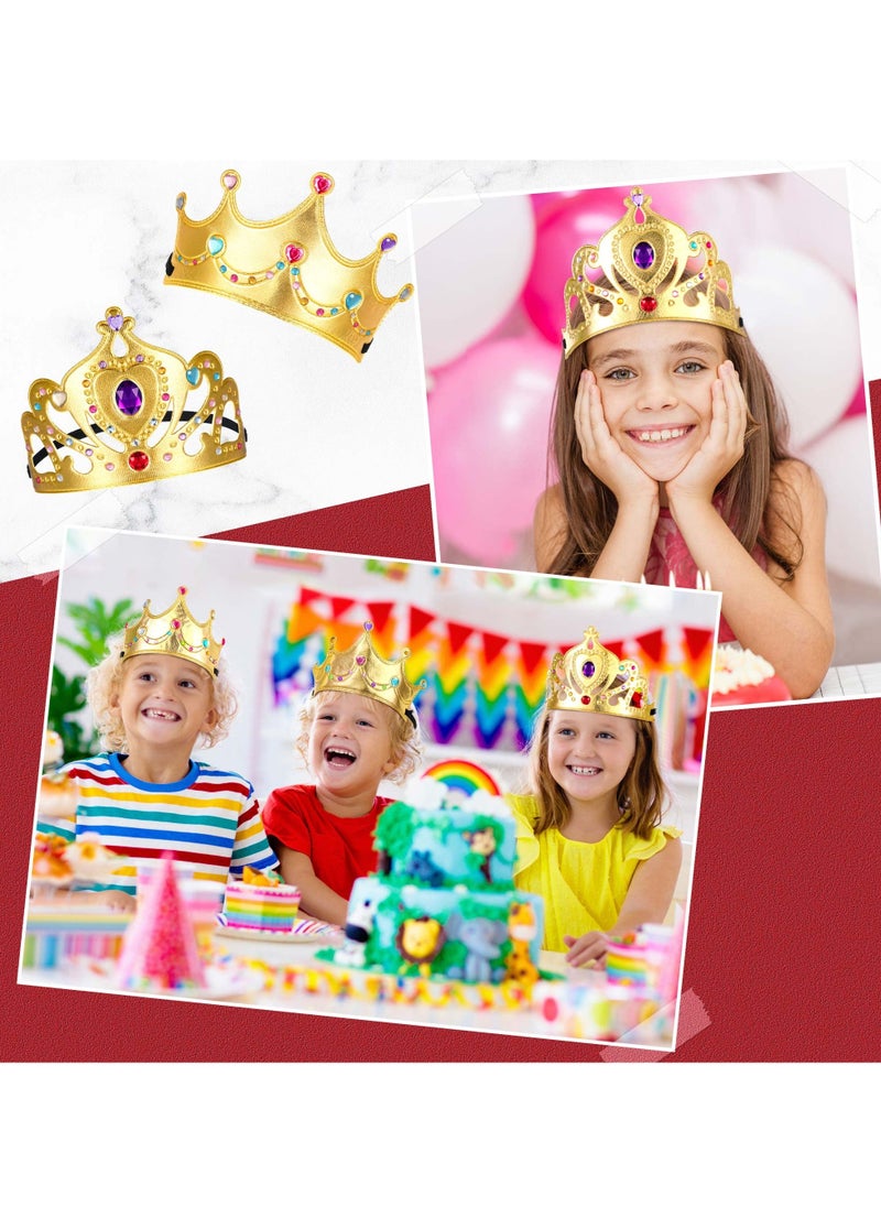 KASTWAVE - DIY Crown Set, 44 Pcs Birthday Foam Crowns Set for Kids Princess Tiaras Crowns Diamond Sticker Making Kits Kids' Party Supplies - Image 1