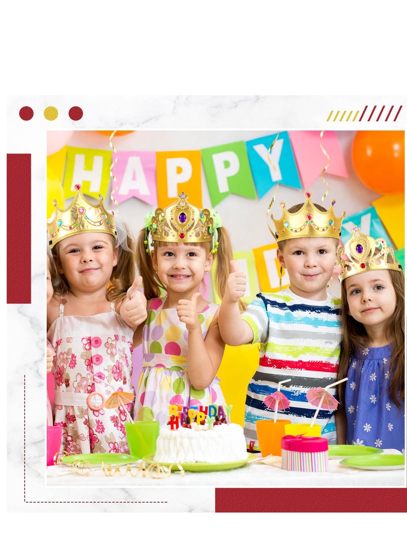 KASTWAVE - DIY Crown Set, 44 Pcs Birthday Foam Crowns Set for Kids Princess Tiaras Crowns Diamond Sticker Making Kits Kids' Party Supplies - Image 1